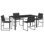 Conjunto de Comedor de Jardín 5 pcs Negro 160 x 80 x 73 cm