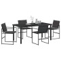 Conjunto de Comedor de Jardín 5 pcs Negro 160 x 80 x 73 cm