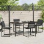 Conjunto de Comedor de Jardín 5 pcs Negro 160 x 80 x 73 cm