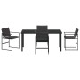 Conjunto de Comedor de Jardín 5 pcs Negro 160 x 80 x 73 cm