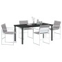Conjunto de Comedor de Jardín 5 pcs Blanco Textileno y acero en Sillas de jardín | Comprar online en Foro24