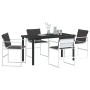 Conjunto de Comedor de Jardín 5 pcs Blanco Textileno y acero en Sillas de jardín | Comprar online en Foro24