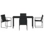 Conjunto de Comedor de Jardín 5 pcs Negro