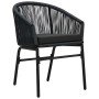 Conjunto de Comedor de Jardín 5 pcs Negro Poliratán