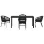 Conjunto de Comedor de Jardín 5 pcs Negro Poliratán