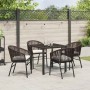 Conjunto de Comedor de Jardín 5 pcs Marrón Poliratán