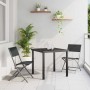 Conjunto de Comedor de Jardín 3 pcs Negro Textileno y acero