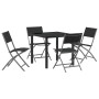 Conjunto de Comedor de Jardín 5 pcs Negro Textileno y acero
