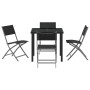 Conjunto de Comedor de Jardín 5 pcs Negro Textileno y acero