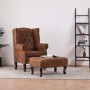 Chesterfield-Sessel und Fußstütze aus braunem Kunstleder von vidaXL, Sessel - Ref: Foro24-281277, Preis: 529,56 €, Rabatt: %