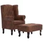 Chesterfield-Sessel und Fußstütze aus braunem Kunstleder von vidaXL, Sessel - Ref: Foro24-281277, Preis: 518,10 €, Rabatt: %