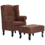 Chesterfield-Sessel und Fußstütze aus braunem Kunstleder von vidaXL, Sessel - Ref: Foro24-281277, Preis: 529,56 €, Rabatt: %