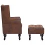 Chesterfield-Sessel und Fußstütze aus braunem Kunstleder von vidaXL, Sessel - Ref: Foro24-281277, Preis: 518,10 €, Rabatt: %