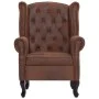 Chesterfield-Sessel und Fußstütze aus braunem Kunstleder von vidaXL, Sessel - Ref: Foro24-281277, Preis: 518,10 €, Rabatt: %
