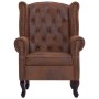 Chesterfield-Sessel und Fußstütze aus braunem Kunstleder von vidaXL, Sessel - Ref: Foro24-281277, Preis: 529,56 €, Rabatt: %