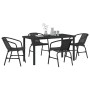 Conjunto de Comedor de Jardín 5 pcs Negro Poliratán