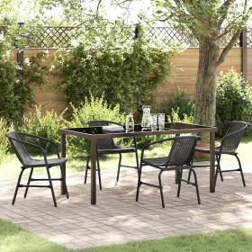 Conjunto de Comedor de Jardín 5 pcs Negro Poliratán Conjunto de Comedor de Jardín 5 pcs Negro Poliratán