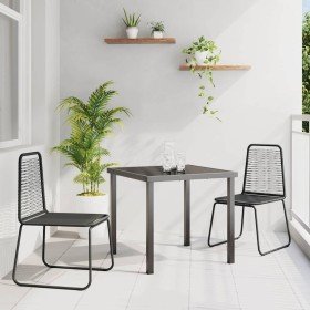 Conjunto de Comedor de Jardín 3 pcs Negro Poliratán Conjunto de Comedor de Jardín 3 pcs Negro Poliratán