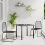 Conjunto de Comedor de Jardín 3 pcs Negro Poliratán