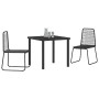 Conjunto de Comedor de Jardín 3 pcs Negro Poliratán
