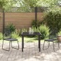 Conjunto de Comedor de Jardín 3 pcs Negro Poliratán
