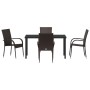 Conjunto de Comedor de Jardín 5 pcs Marrón Poliratán