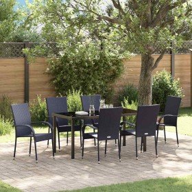 Conjunto de Comedor de Jardín 7 pcs Negro Poliratán Conjunto de Comedor de Jardín 7 pcs Negro Poliratán