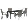 Conjunto de Comedor de Jardín 5 pcs Gris Poliratán