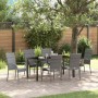 Conjunto de Comedor de Jardín 7 pcs Gris Poliratán