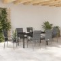 Conjunto de Comedor de Jardín 7 pcs Gris Poliratán