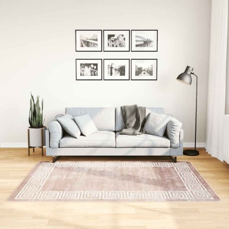 Alfombra lavable antideslizante beige 120x180 cm