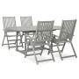 Conjunto de comedor de jardín de 5 piezas (150-200 cm) x 100