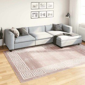 Alfombra lavable antideslizante beige 190x300 cm