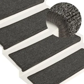 Treppenstufenteppiche 15 Stk. grau und schwarz 65x21x4cm von vidaXL, Treppenmatten - Ref: Foro24-326197, Preis: 64,37 €, Raba...