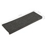Alfombras de peldaños de escalera 15 uds gris y negro 65x21x4cm de vidaXL, Alfombrillas para escalones - Ref: Foro24-326197, ...