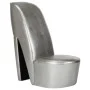 Sillón con forma de zapato de tacón cuero sintético plateado de vidaXL, Sillones - Ref: Foro24-248649, Precio: 158,10 €, Desc...