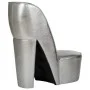 Sillón con forma de zapato de tacón cuero sintético plateado de vidaXL, Sillones - Ref: Foro24-248649, Precio: 158,10 €, Desc...