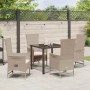 Conjunto de Comedor de Jardín 5 pcs Beige ratán sintético