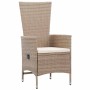 Conjunto de Comedor de Jardín 7 pcs Beige ratán sintético