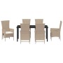 Conjunto de Comedor de Jardín 7 pcs Beige ratán sintético