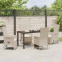 Conjunto de Comedor de Jardín 5 pcs Beige ratán sintético