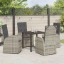 Conjunto de Comedor de Jardín 5 pcs Gris ratán sintético
