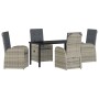 Conjunto de Comedor de Jardín 5 pcs Gris ratán sintético