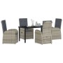 Conjunto de Comedor de Jardín 5 pcs Gris ratán sintético