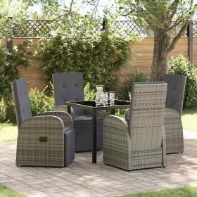 Conjunto de Comedor de Jardín 5 pcs Gris ratán sintético
