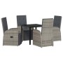 Conjunto de Comedor de Jardín 5 pcs Gris ratán sintético