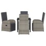 Conjunto de Comedor de Jardín 5 pcs Gris ratán sintético