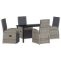 Conjunto de Comedor de Jardín 5 pcs Gris ratán sintético