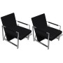 2 black synthetic leather armchairs with chrome structure by vidaXL, Armchairs - Ref: Foro24-270179, Price: 212,28 €, Discoun...
