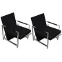 2 black synthetic leather armchairs with chrome structure by vidaXL, Armchairs - Ref: Foro24-270179, Price: 234,85 €, Discoun...